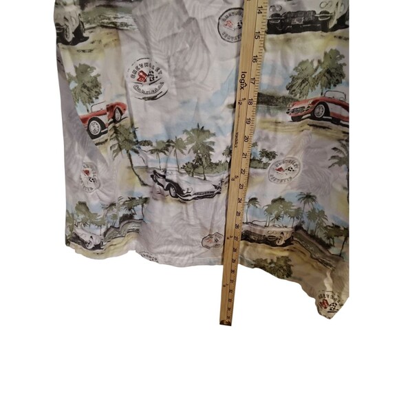 Vtg Newport Blue Mens Sz L American Classic Chevrolet Corvette Button Up Shirt - Picture 4 of 9